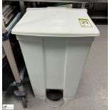 Rubbermaid treadle operated Waste Bin (location in building – basement kitchen 1)