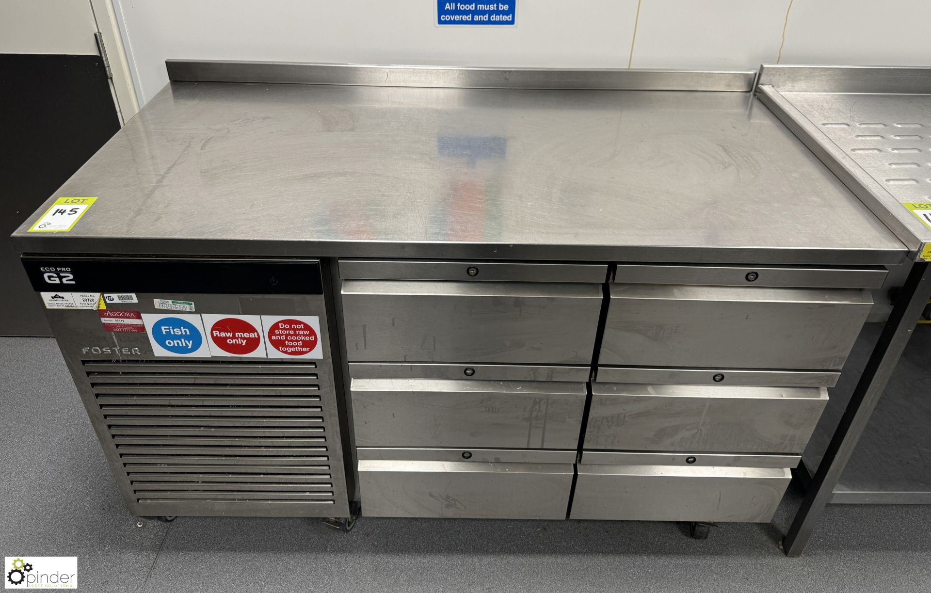 Foster Eco Pro G2 stainless steel mobile 6-drawer Chilled Counter, 240volts, 1400mm x 700mm x - Bild 2 aus 6