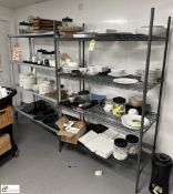 2 various Racks and Contents, including crockery, jars, etc (location in building – basement kitchen