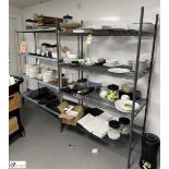 2 various Racks and Contents, including crockery, jars, etc (location in building – basement kitchen