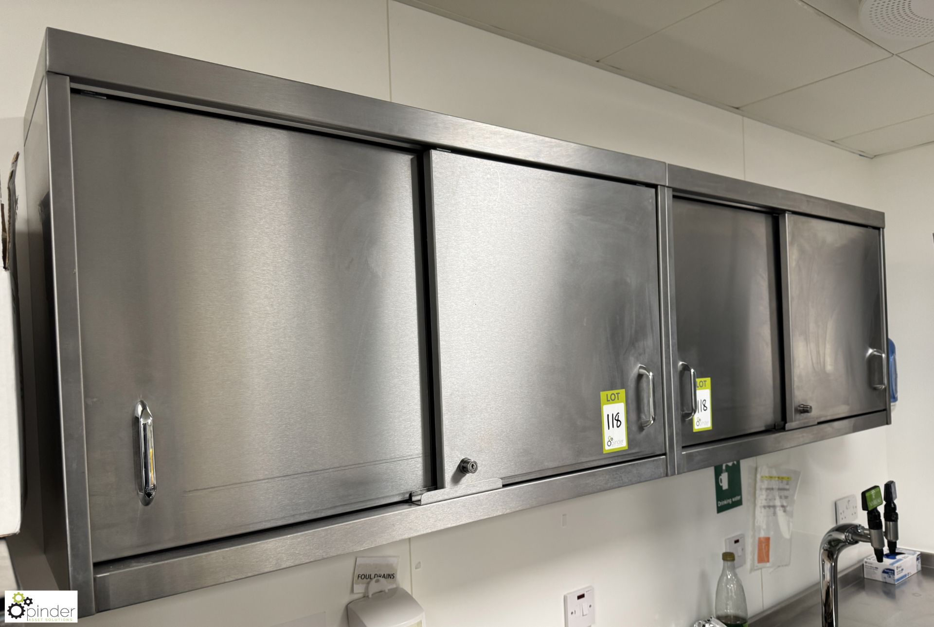 2 stainless steel wall mounted Cabinets, 1000mm x 300mm x 600mm (location in building - level 7) - Image 2 of 5