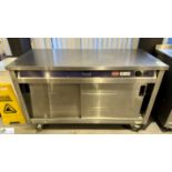 Victor stainless steel mobile twin door Heated Cabinet, 240volts, 1530mm x 670mm x 900mm (location
