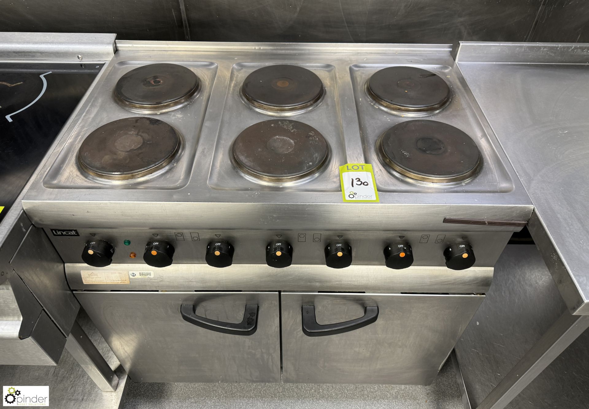 Lincat stainless steel electric 6-hob Cooking Range, 415volts, 900mm x 600mm x 900mm (location in - Image 2 of 4