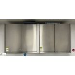 2 stainless steel wall mounted double door Cabinets, 900mm x 350mm x 800mm each (location in