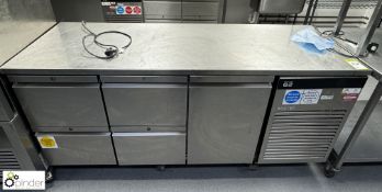 Foster Eco Pro G2 stainless steel mobile Chilled Counter, 240volts, 1860mm x 700mm x 770mm, with 4