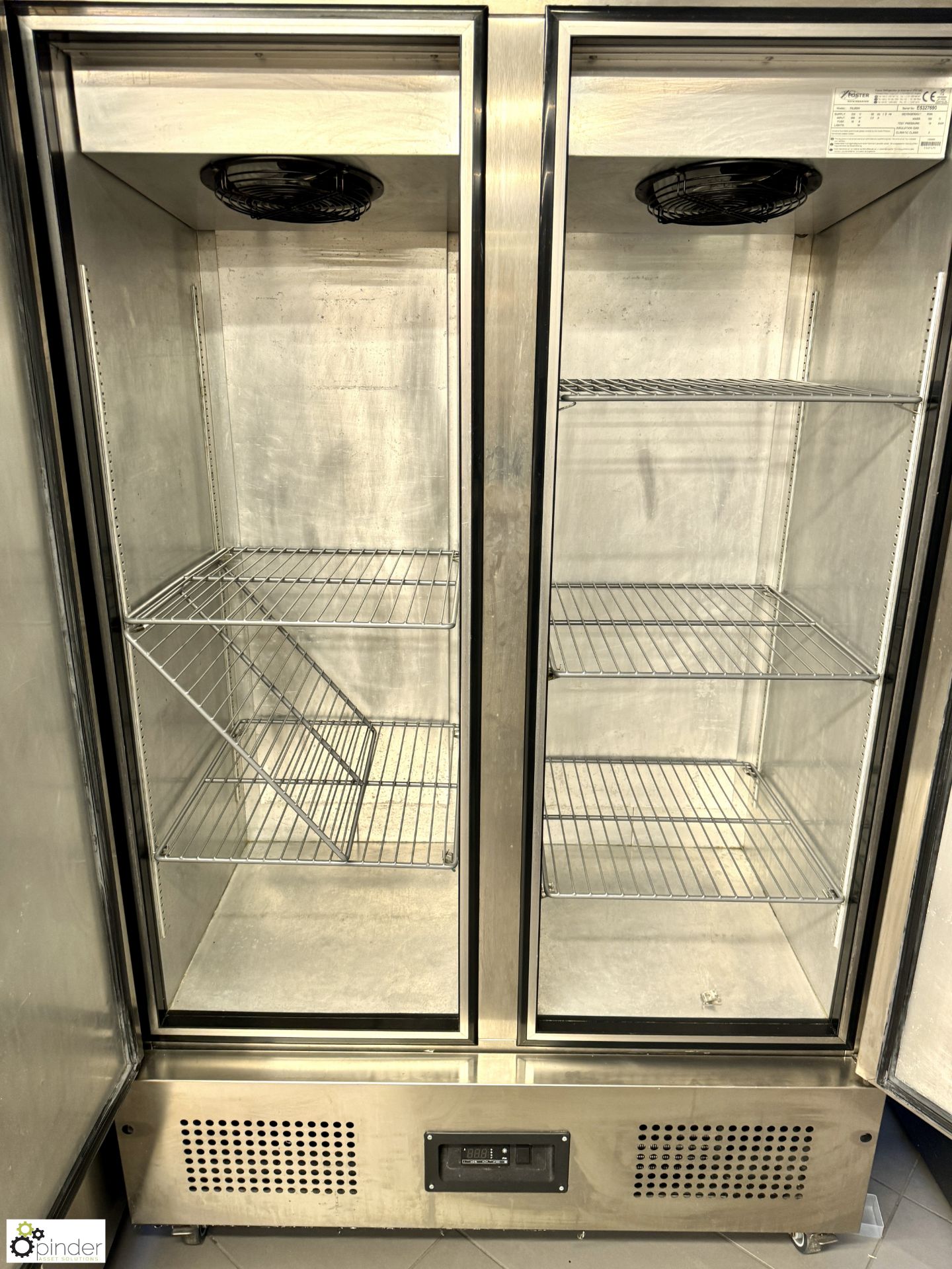 Foster FSL800H stainless steel mobile double door Fridge, 1200mm x 680mm x 1880mm, 240volts ( - Bild 3 aus 5