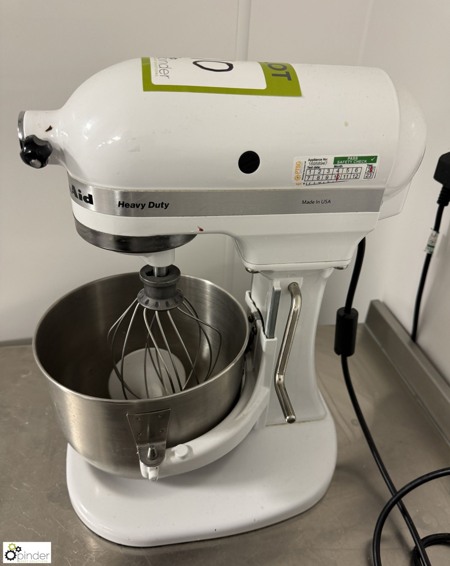 Kitchen Aid heavy duty Food Mixer, 240volts, with bowl, whisk and hook (location in building – - Image 4 of 5