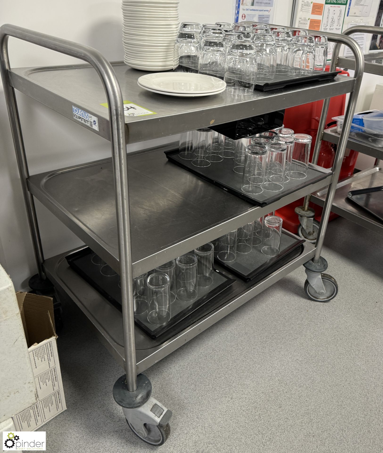 Stainless steel 3-tier Trolley, 800mm x 530mm (location in building – basement kitchen 2) - Image 2 of 3