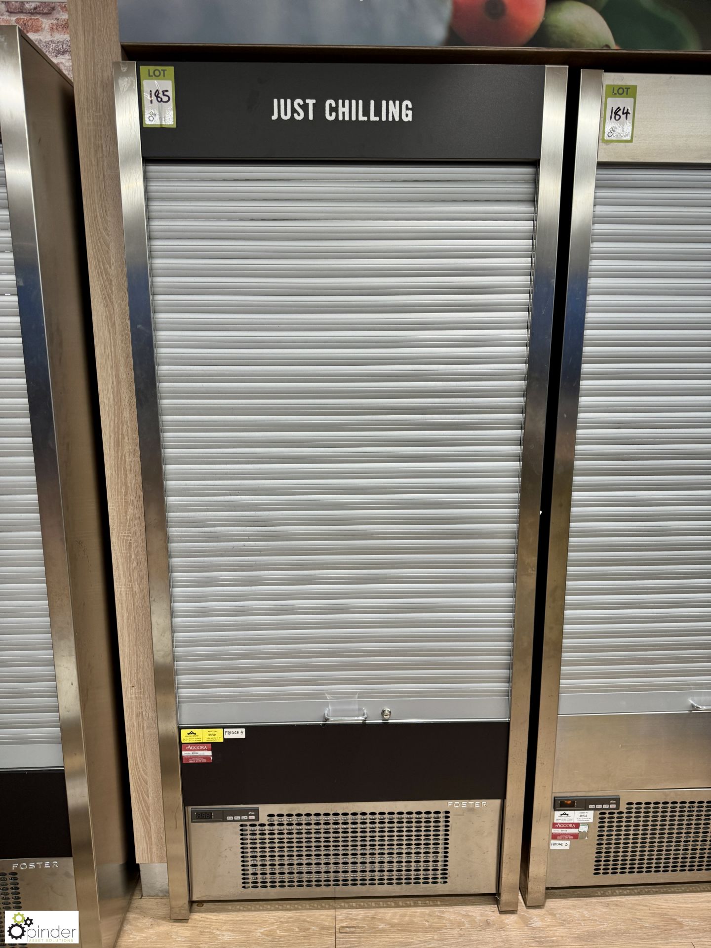 Foster stainless steel shutter front Chilled Display Unit, 240volts, 1200mm x 780mm x 2000mm ( - Image 2 of 3