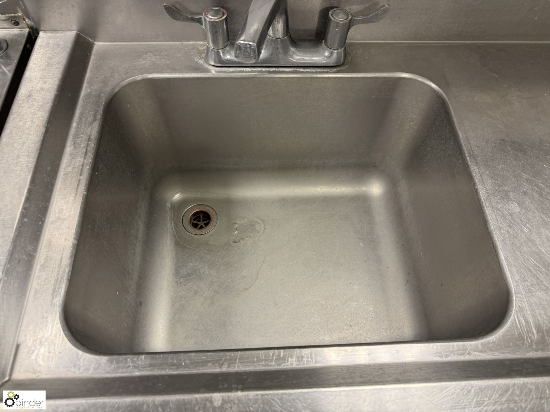Stainless steel single bowl Sink, 890mm x 600mm x 900mm (location in building – basement kitchen 1) - Bild 3 aus 4