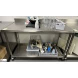 Stainless steel mobile Preparation Table, 1400mm x 700mm x 890mm, with rear lip and under shelf (