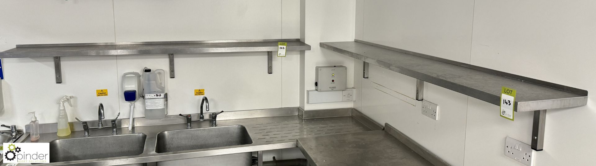 2 stainless steel Shelves, 2000mm x 300mm (location in building - level 11 main kitchen)