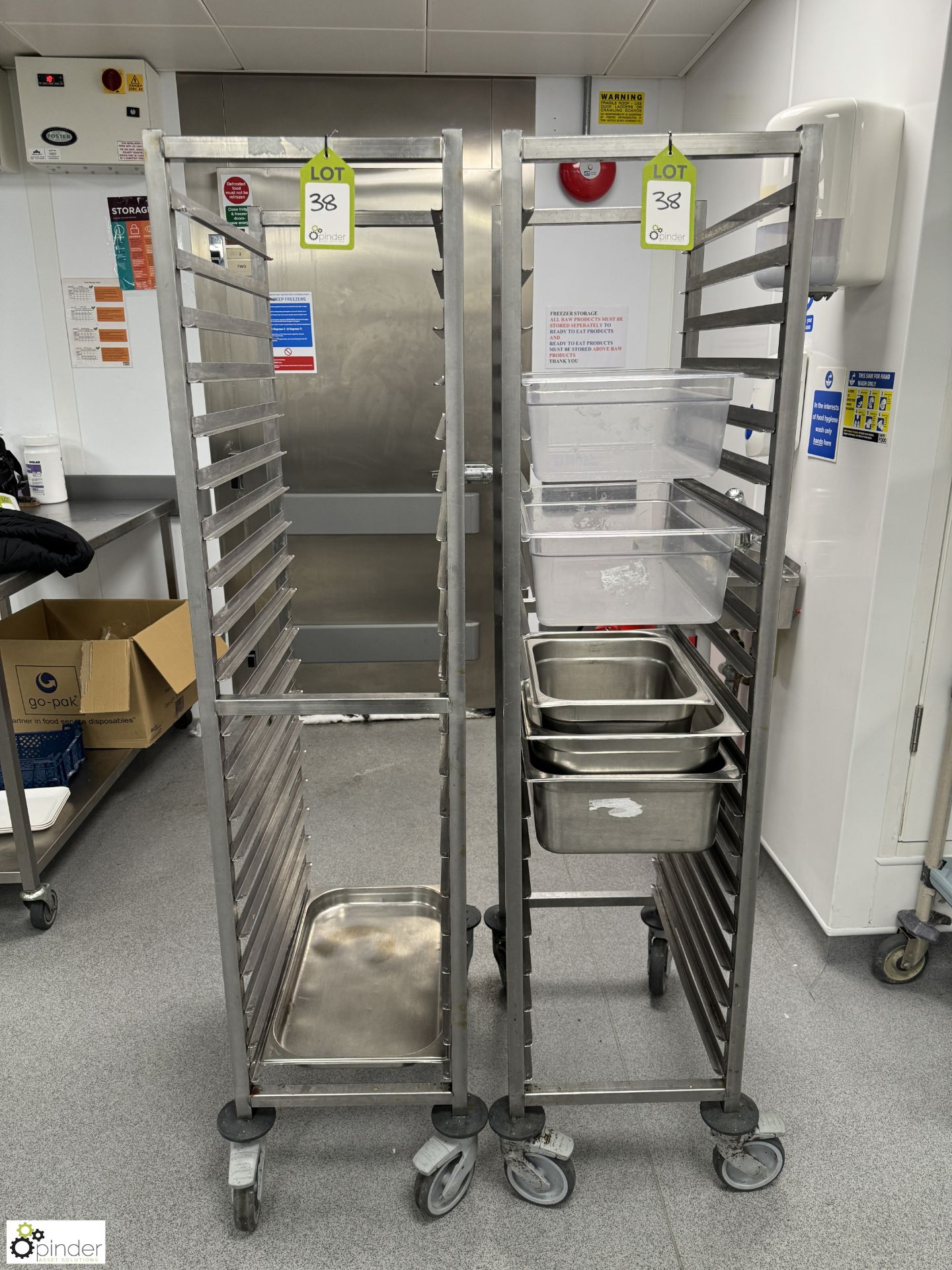 2 stainless steel multi tray Trolleys (location in building – basement kitchen 2) - Image 3 of 4