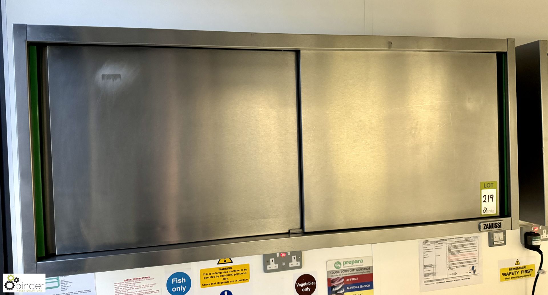 Zanussi stainless steel wall mounted double door Cabinet, 1400mm x 380mm x 600mm (location in