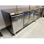Electrolux RCDR3M30 stainless steel mobile 3-door Chilled Counter, 240volts, 1775mm x 700mm x