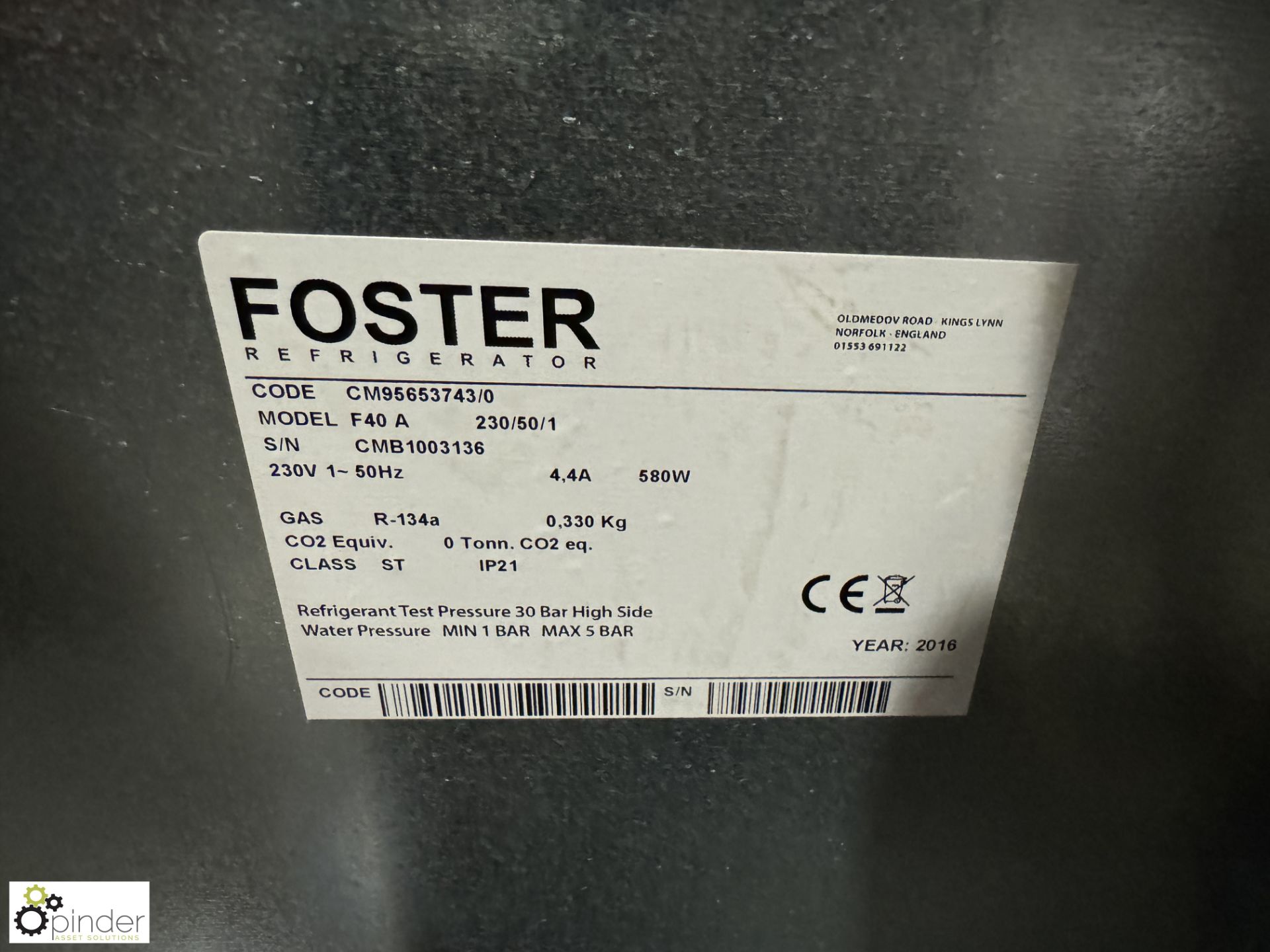 Foster F40A stainless steel under counter Ice Machine, 240volts (location in building - level 11 - Image 3 of 4