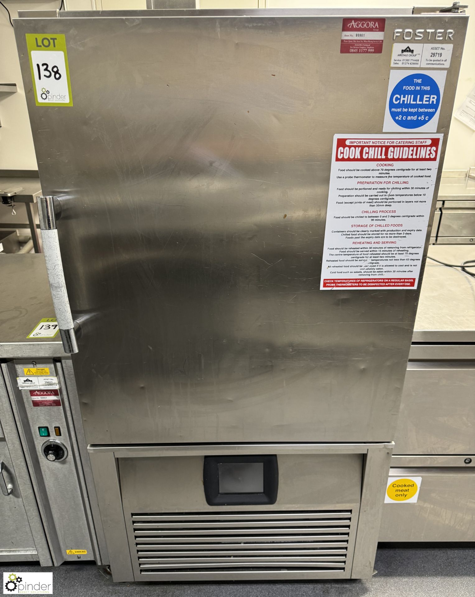 Foster BCC22-12 stainless steel mobile Blast Chiller/Freezer, 240volts, 750mm x 740mm x 1520mm (