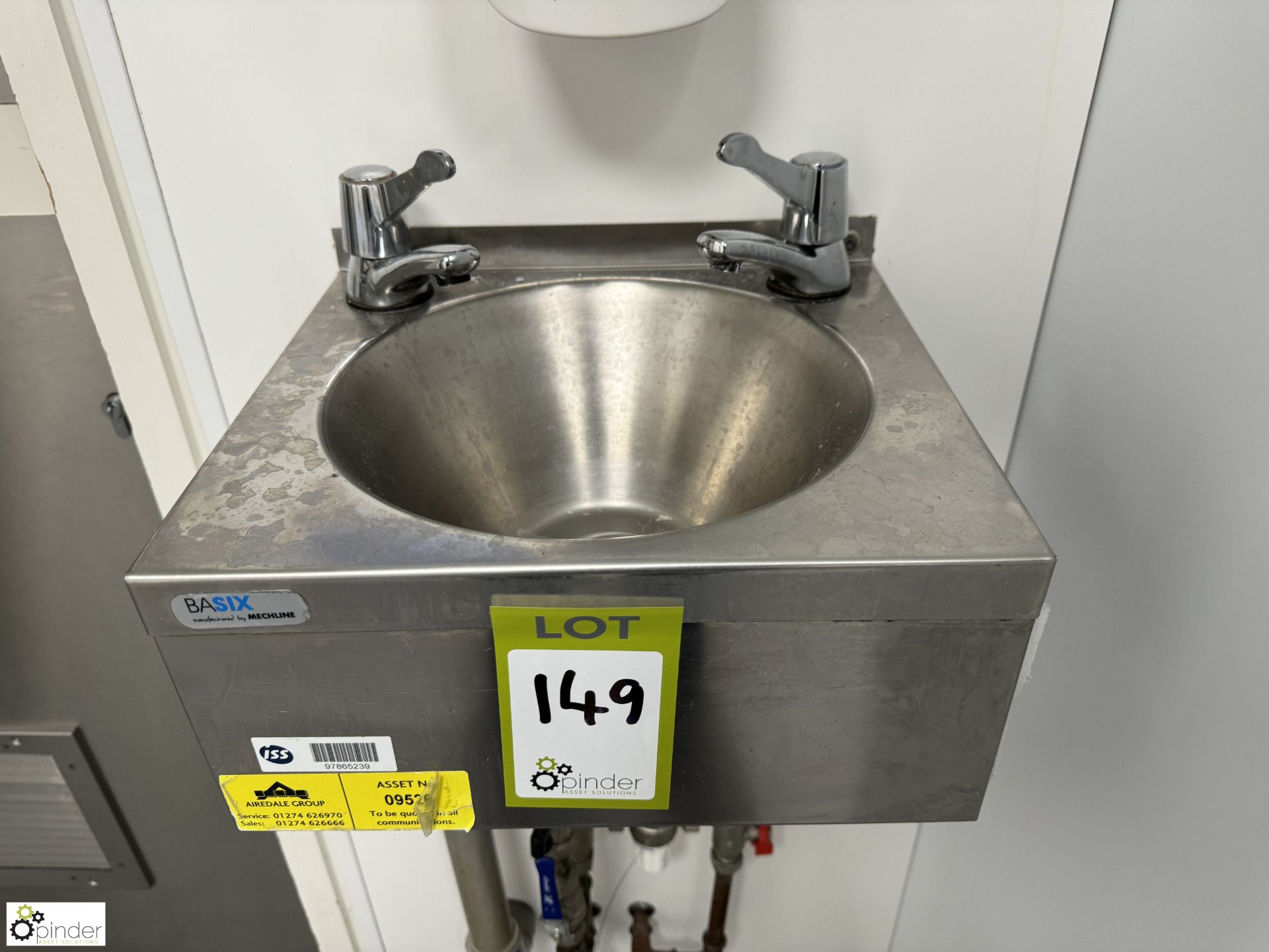 Stainless steel Hand Wash Basin, 380mm x 330mm (location in building - level 11 main kitchen)
