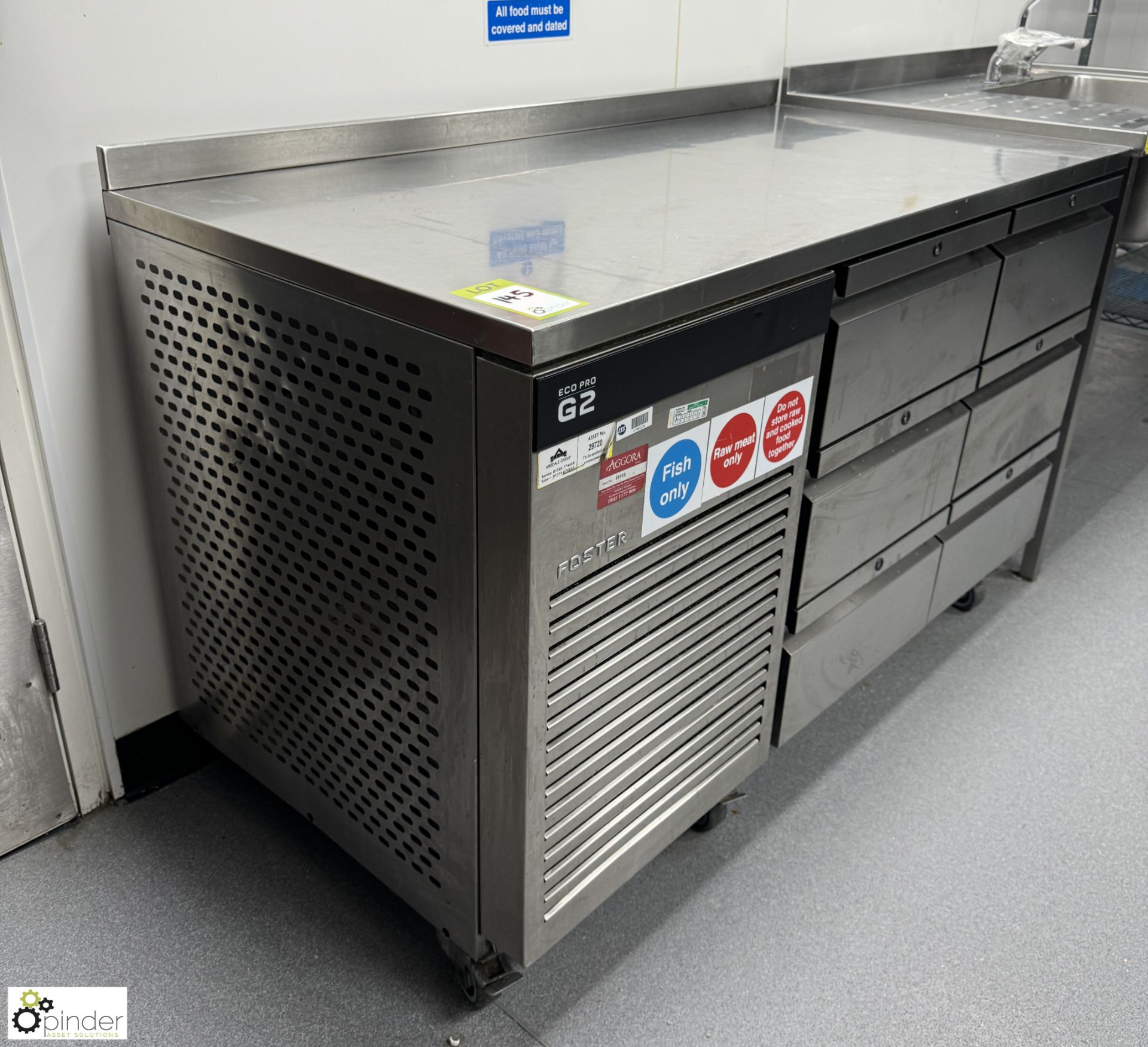 Foster Eco Pro G2 stainless steel mobile 6-drawer Chilled Counter, 240volts, 1400mm x 700mm x - Image 5 of 6