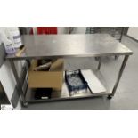 Stainless steel mobile Preparation Table, 1400mm x 700mm x 900mm (location in building – basement