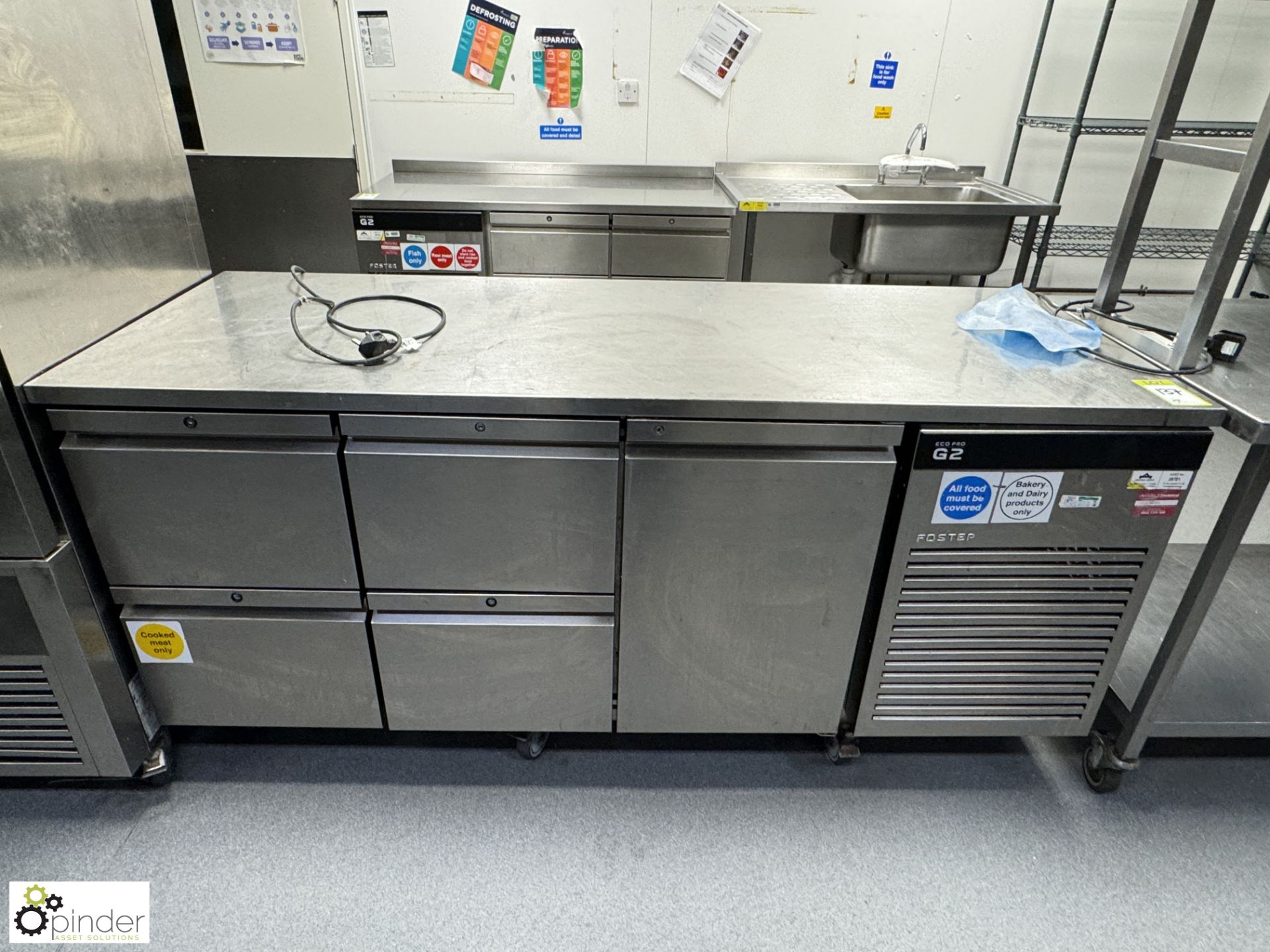 Foster Eco Pro G2 stainless steel mobile Chilled Counter, 240volts, 1860mm x 700mm x 770mm, with 4 - Image 2 of 5