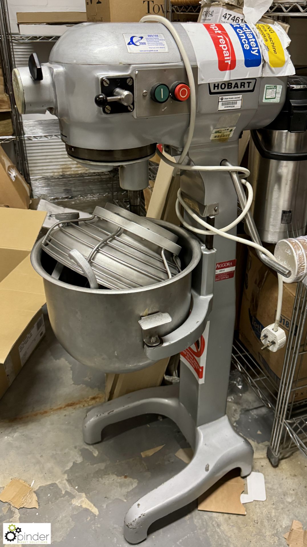 Hobart A200 Planetary Mixer, 240volts, with bowl and various attachments (location in building -