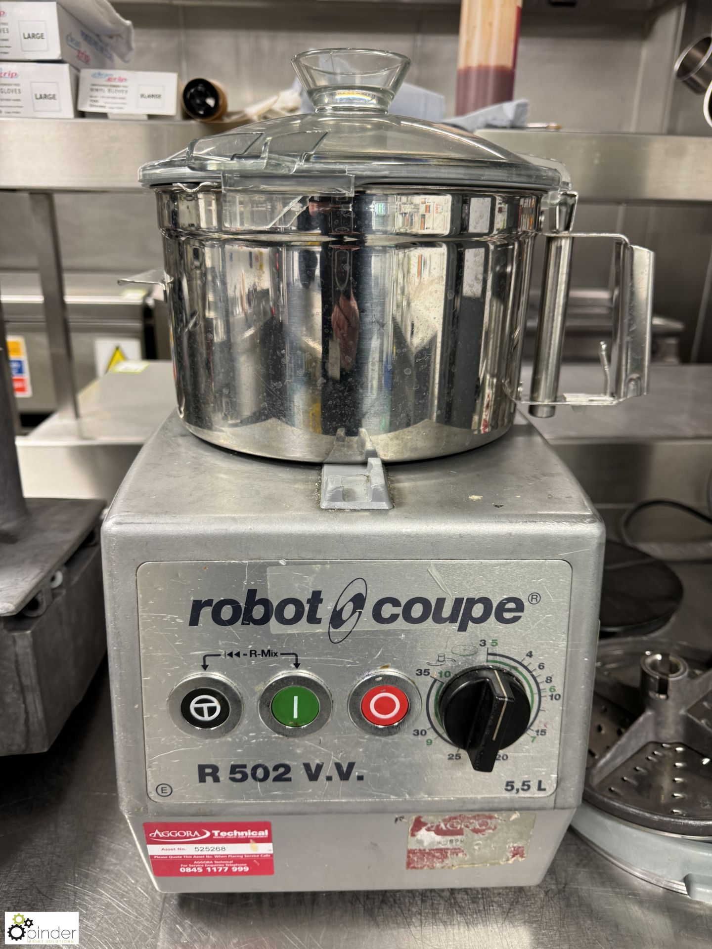 Robot Coupe R502 VV Commercial Food Processor, 240volts, with various attachments, etc (location - Image 2 of 6