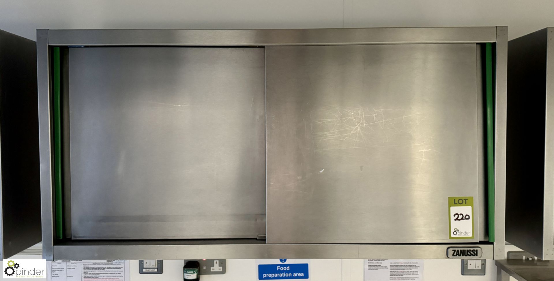 Zanussi stainless steel wall mounted double door Cabinet, 1400mm x 380mm x 600mm (location in