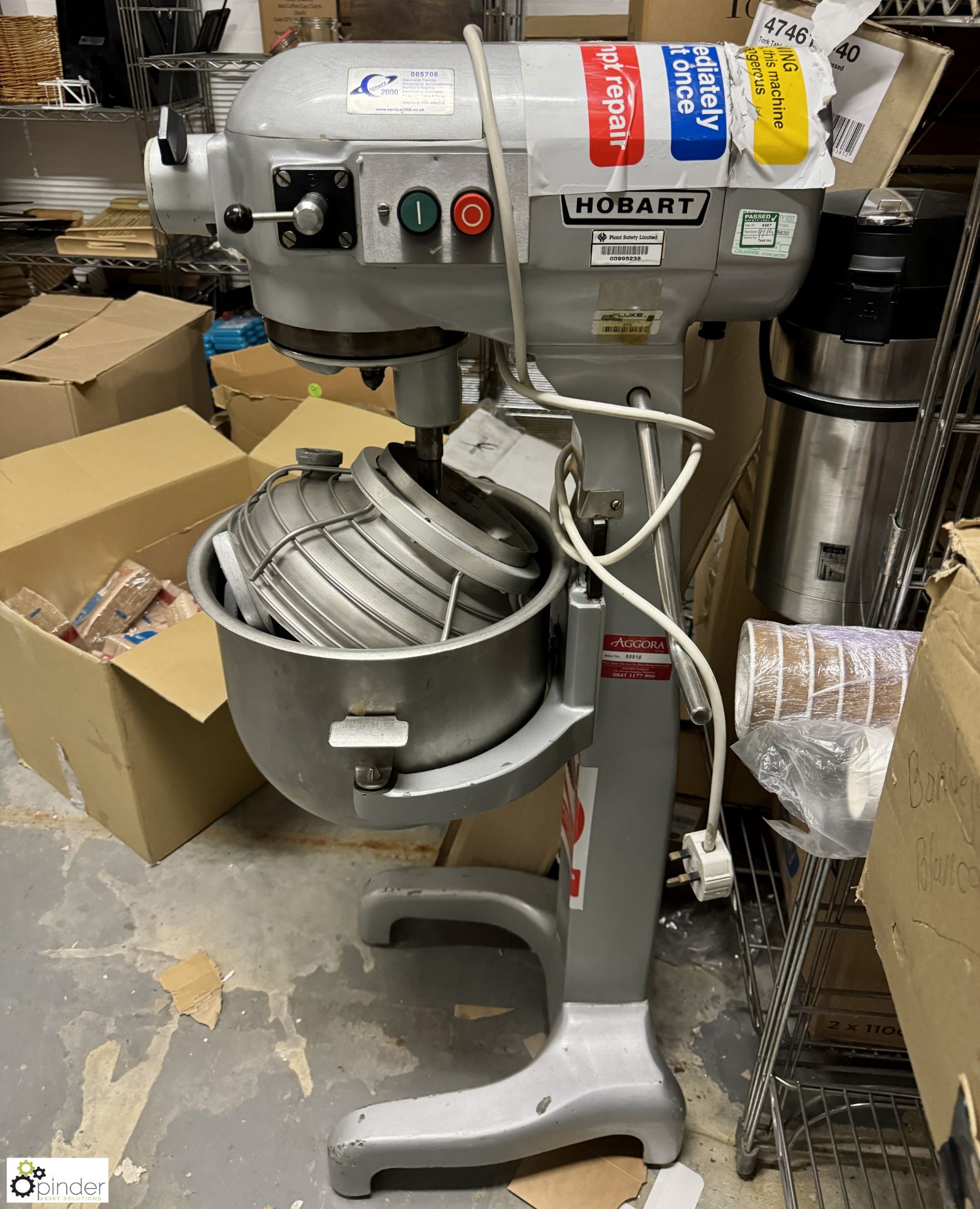 Hobart A200 Planetary Mixer, 240volts, with bowl and various attachments (location in building - - Image 2 of 5