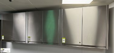 3 stainless steel wall mounted Cabinets, 900mm x 350mm x 800mm (location in building – basement