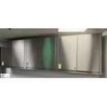 3 stainless steel wall mounted Cabinets, 900mm x 350mm x 800mm (location in building – basement