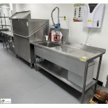 Hobart AUPT-10A stainless steel twin tray Commercial Dishwasher, 415volts, with wash down sink,