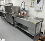 Hobart AUPT-10A stainless steel twin tray Commercial Dishwasher, 415volts, with wash down sink,