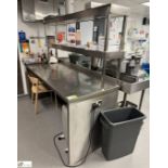 Stainless steel Servery, with twin deck heated pass, 415volts, 2210mm x 800mm x 910mm (counter),