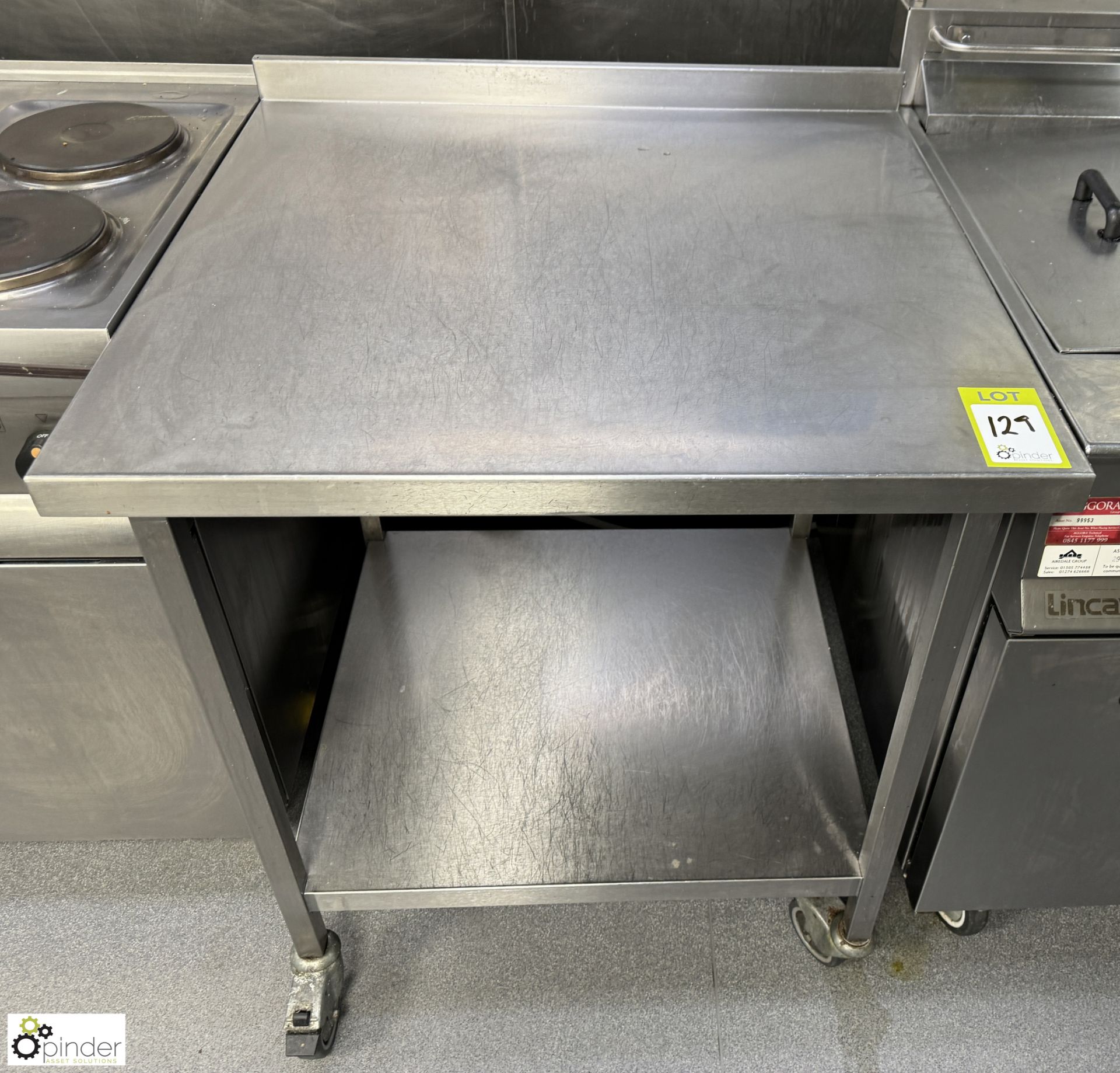Stainless steel mobile Preparation Table, 800mm x 750mm x 900mm, with under shelf (location in - Image 2 of 3