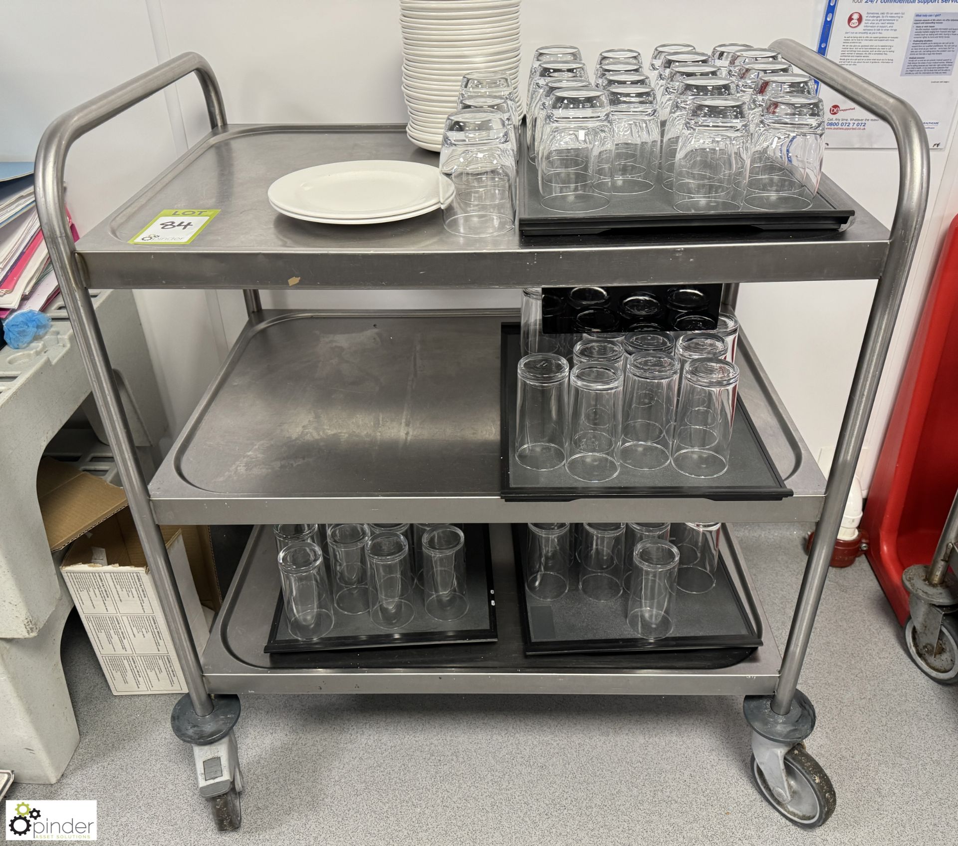 Stainless steel 3-tier Trolley, 800mm x 530mm (location in building – basement kitchen 2)