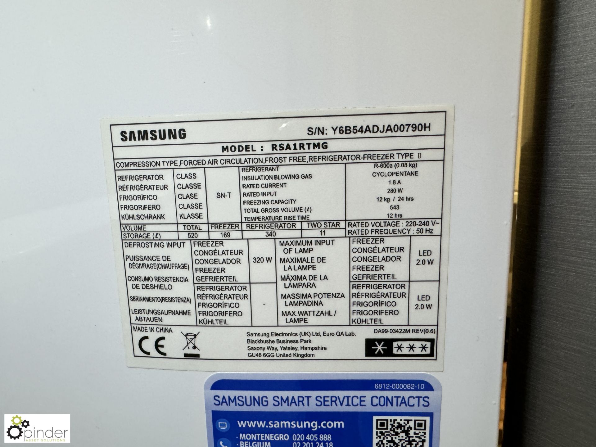 Samsung RSA1 RTMG double door Fridge Freezer, with ice dispenser, 240volts (location in building - - Bild 5 aus 7