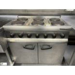 Lincat stainless steel electric 6-hob Cooking Range, 415volts, 900mm x 600mm x 900mm (location in