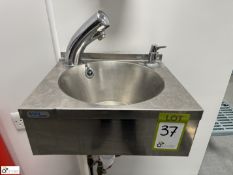 Stainless steel Hand Wash Basin, 380mm x 330mm (location in building – basement kitchen 2)