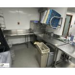 Commercial Dish Wash System, comprising Winterhalter stainless steel single tray dishwasher