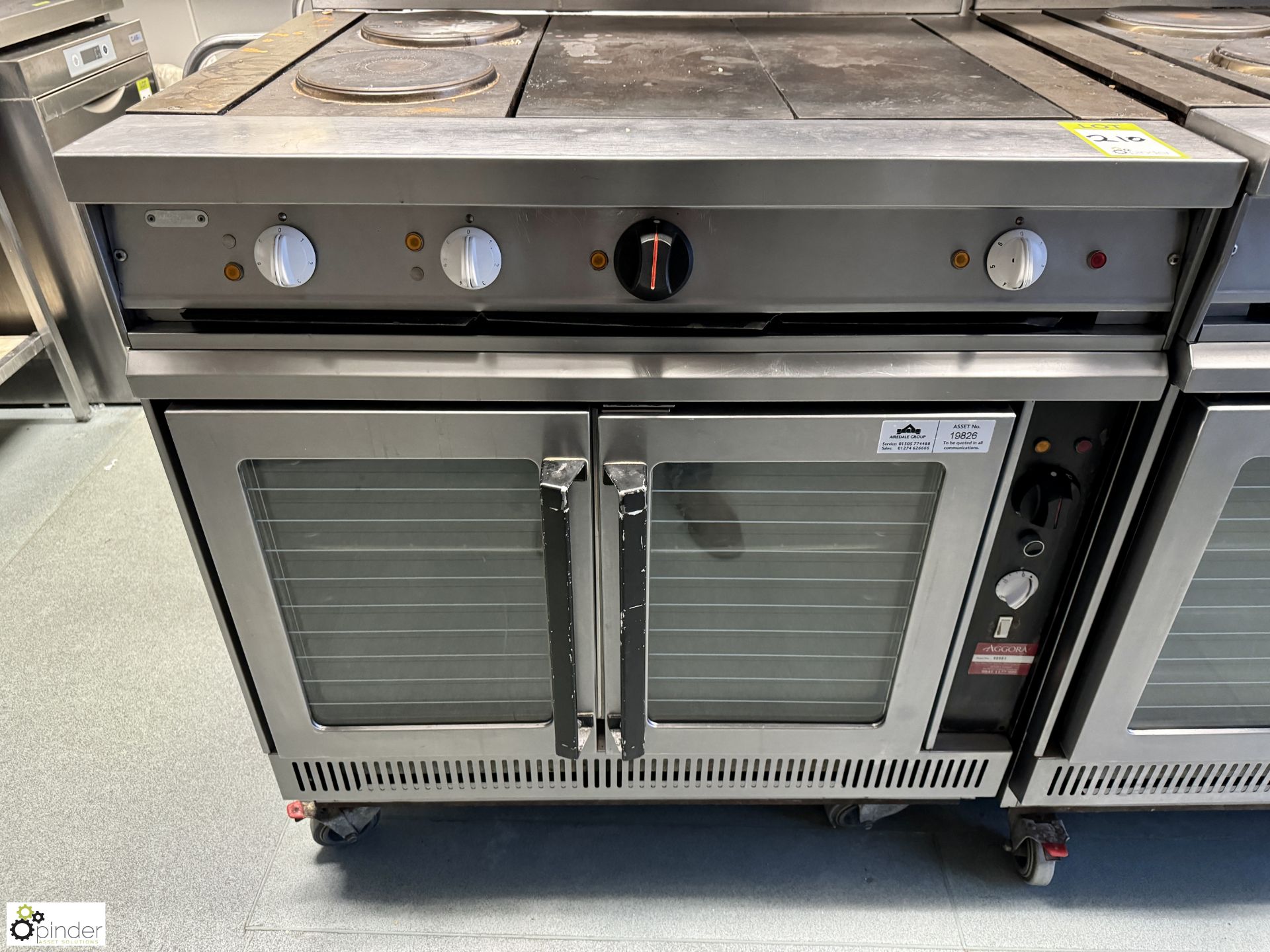 Stainless steel mobile electric double door Oven, 415volts, 900mm x 750mm x 1000mm, with 2 hobs - Image 2 of 5