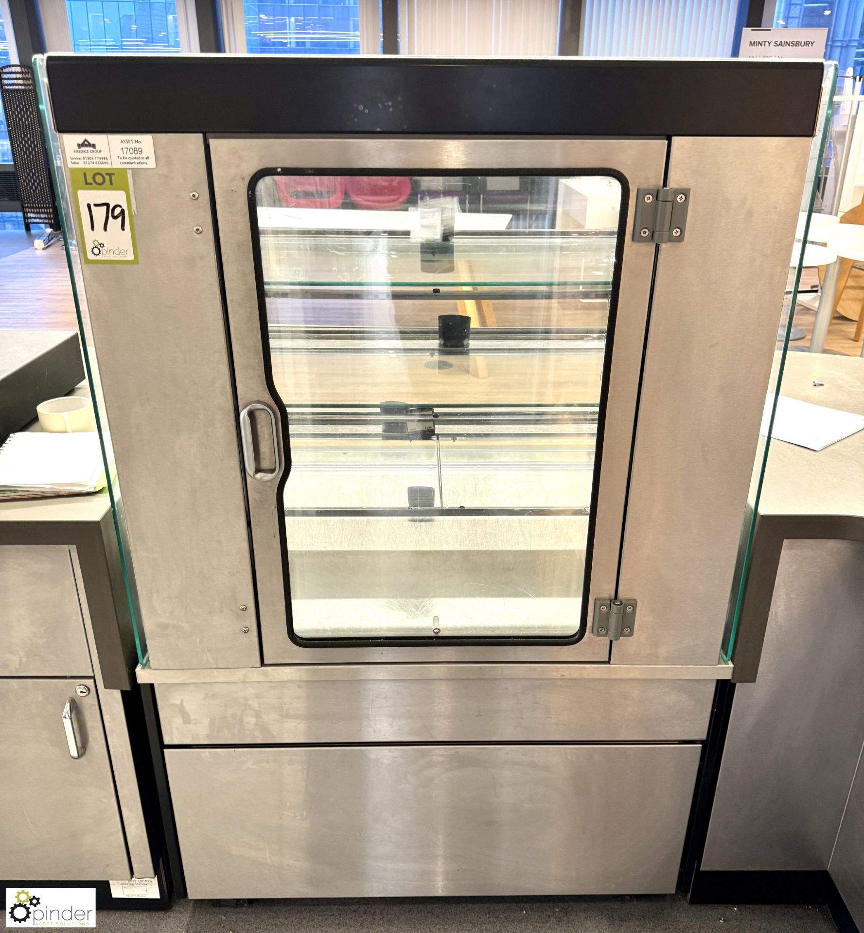 Stainless steel Chilled Display Unit, 240volts, 890mm x 760mm x 1410mm (location in building - level