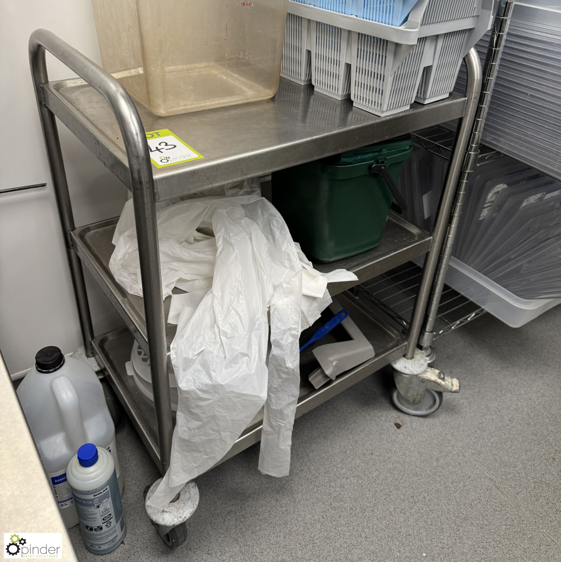 Stainless steel 3-tier Serving Trolley (location in building – basement kitchen 2) - Image 2 of 3