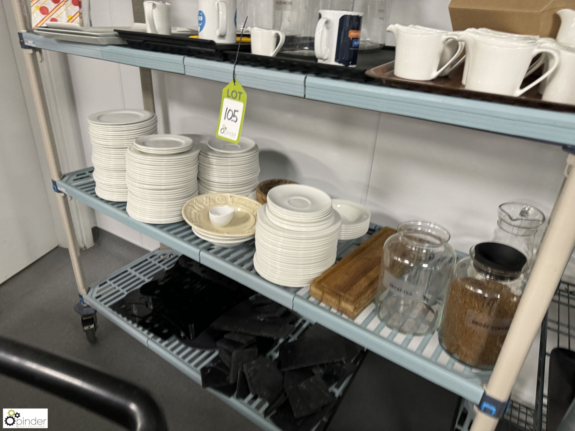 2 various Racks and Contents, including crockery, jars, etc (location in building – basement kitchen - Image 6 of 7