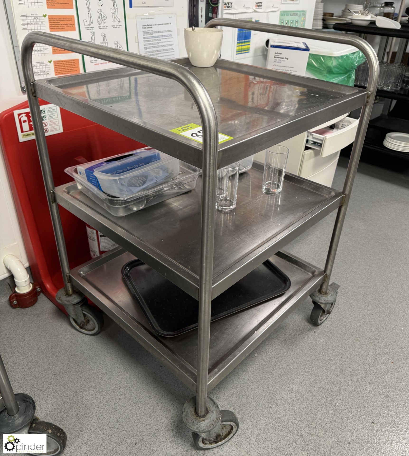 Stainless steel 3-tier Trolley, 600mm x 600mm (location in building – basement kitchen 2) - Image 2 of 3