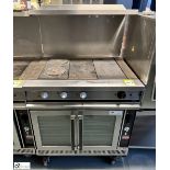 Stainless steel mobile electric double door Oven, 415volts, 900mm x 750mm x 1000mm, with 2 hobs