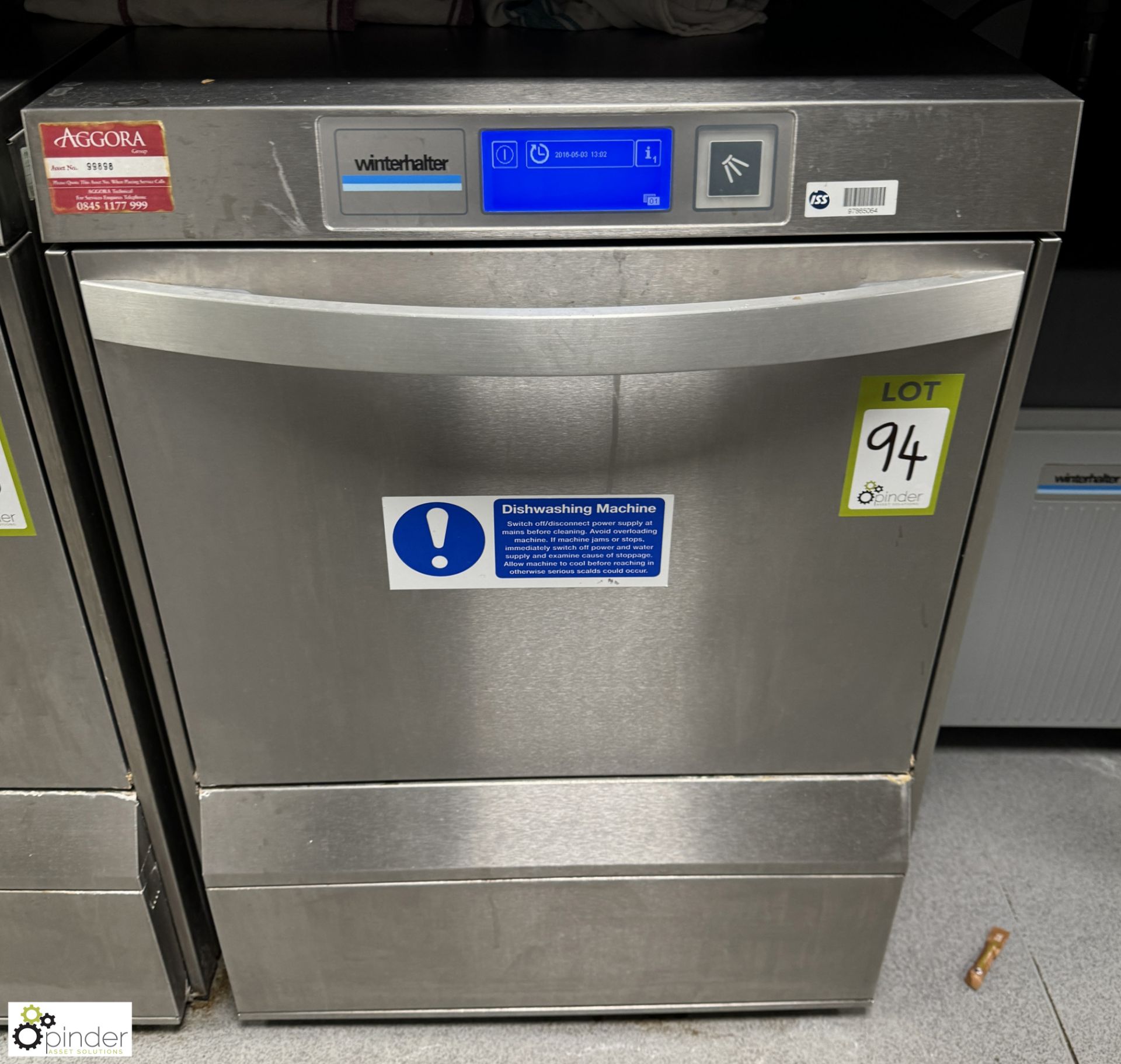 Winterhalter stainless steel under counter single tray Dishwasher (location in building – basement - Image 2 of 5