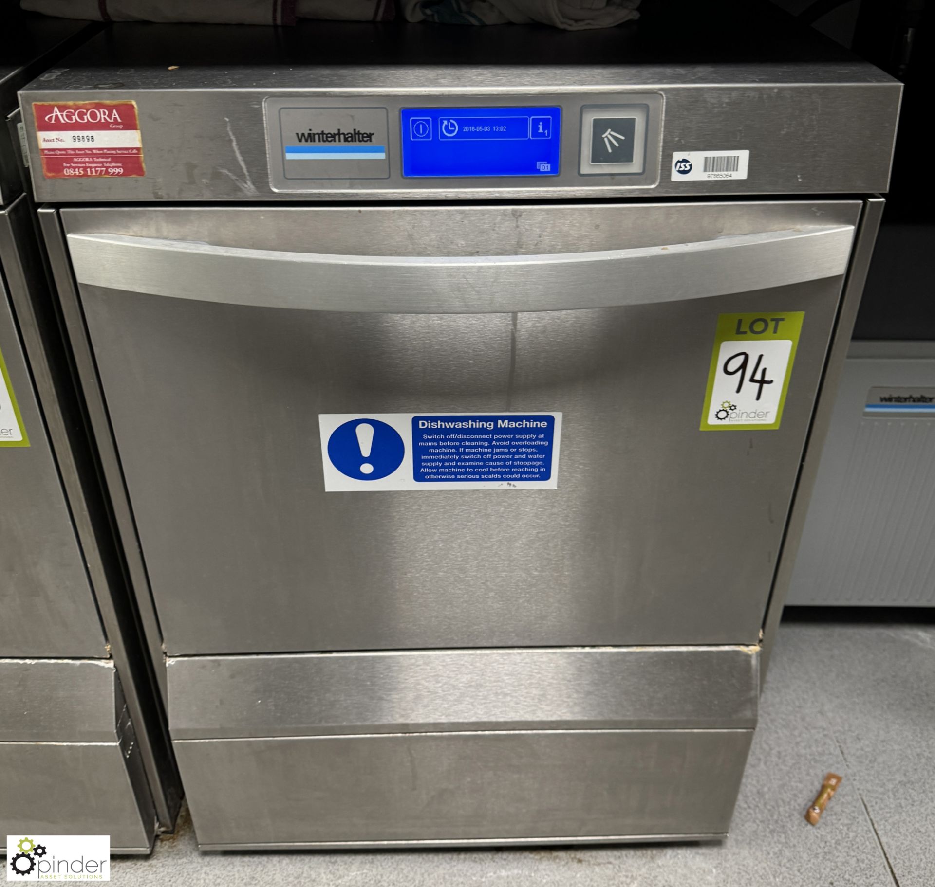 Winterhalter stainless steel under counter single tray Dishwasher (location in building – basement - Bild 2 aus 5