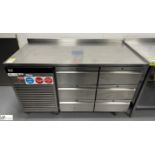 Foster Eco Pro G2 stainless steel mobile 6-drawer Chilled Counter, 240volts, 1400mm x 700mm x