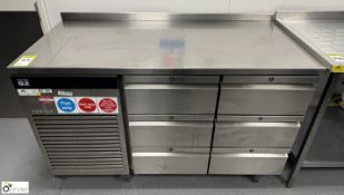 Foster Eco Pro G2 stainless steel mobile 6-drawer Chilled Counter, 240volts, 1400mm x 700mm x